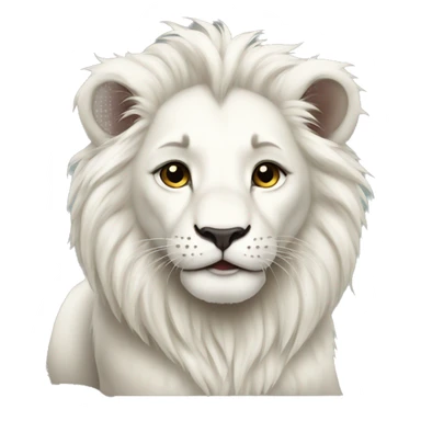 Baby cute  white lion  sticker