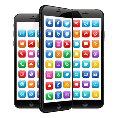smartphone with a colorful app grid sticker