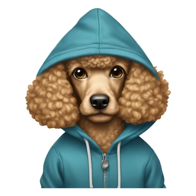 poodle wearing hoodie sticker