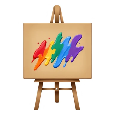 canvas on an easel with paint strokes sticker