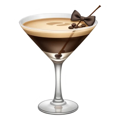 espresso martini with big Black Bow on martini  sticker