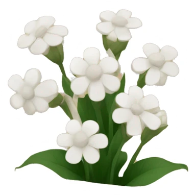 white flowers in brown paper sticker