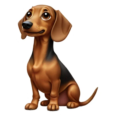 A dachshund sitting on its hind legs sticker