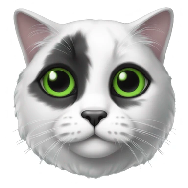 A black and white lop-eared Scottish cat with green eyes sticker