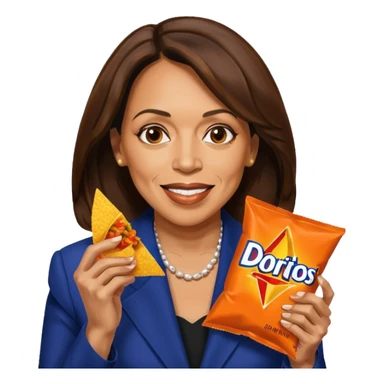 kamala harris eating doritos sticker