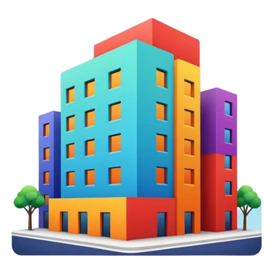 I want a 7 storey building with 7 chakras colour. Starting with red colour at the base sticker