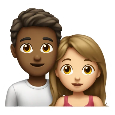 Girl kissing boy on cheek sticker