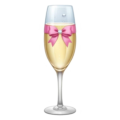 champagne glass with a pink ribbon on it sticker