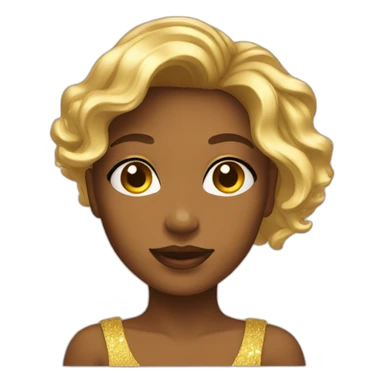 gold skin pretty girl disco sticker