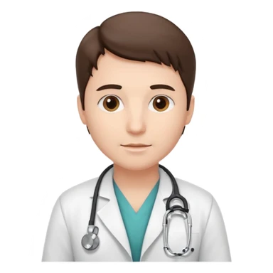 medico con estetoscopio y bata en la consulta de un hospital sticker