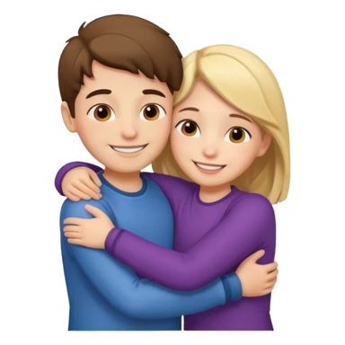 Boy and girl hugging each other in love sticker