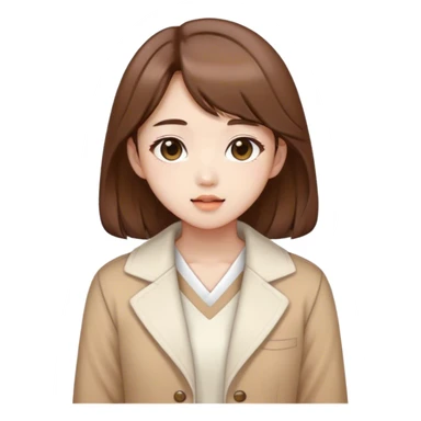 lesseo member ive korean idol brown hair wearing cute brown white adorable clothes sticker