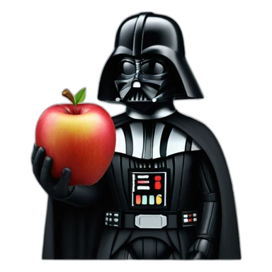 Darth Vader kissing an apple sticker