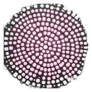 circle which pink and white with microchips inside sticker