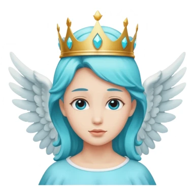 an angel with a cyan crown on his head, 4 wings sticker