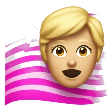 A pink flag that says woman for Trump sticker