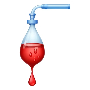 IV bag with blood and a drop at the tip sticker