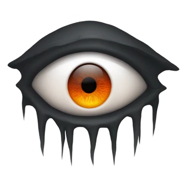 Sauron's eye with vertical slit pupil, orange iris, in a dark Mordor tower sticker