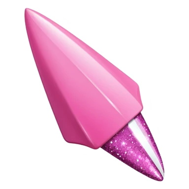 pink nails with glitter stiletto shape sticker