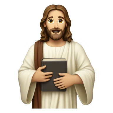 Jesus Christ holding an open Bible sticker