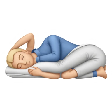 emoji of person sleeping on their back in the style of iOS sticker