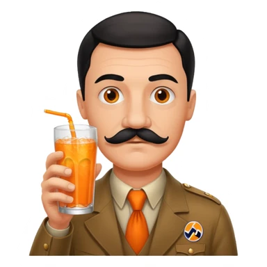 Hitler mustache drinking Fanta sticker