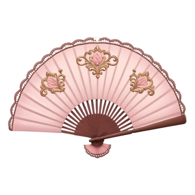 rococo pale pink fan with lace sticker