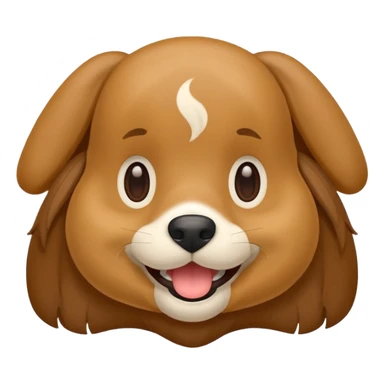 Crie a imagem de uma cachorro sorridente sticker
