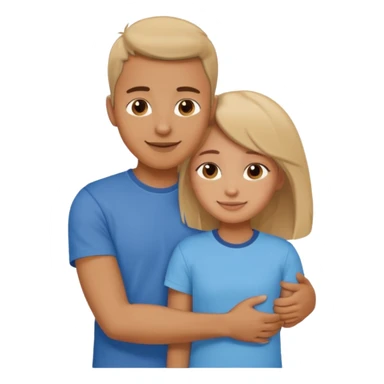 Texte ´Gros câlin’, en dessous un homme serre sa sœur dans ses bras sticker