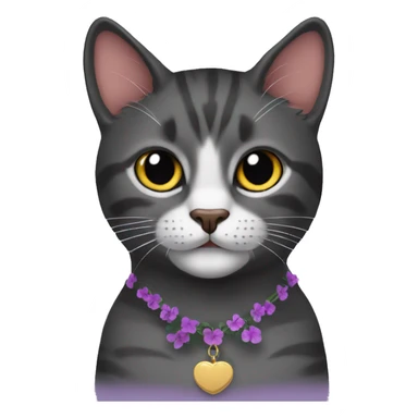 Gato pretos e peludo usando colar escrito Petunia  sticker