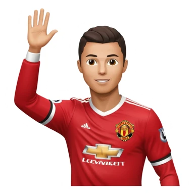 Cristiano Ronaldo doing his iconic suii celebration in a Manchester united jearsy sticker