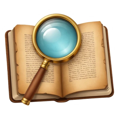 Magnifying glass with a book sticker