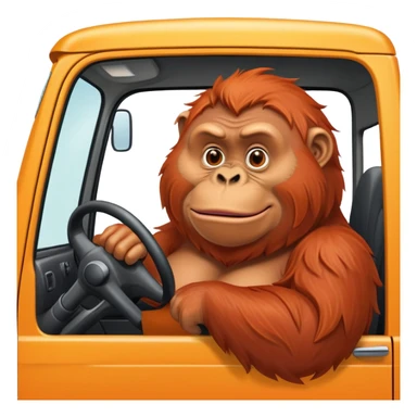 Overweight oragutan truck driver sticker