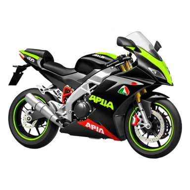 moto sportiva con scritta aprilia nera e solo avanti fluorescente  sticker