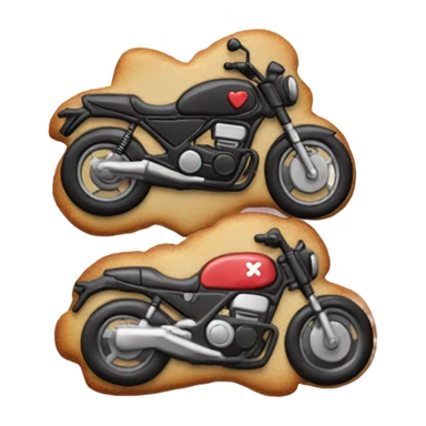 cookie heart with black motorbike  sticker