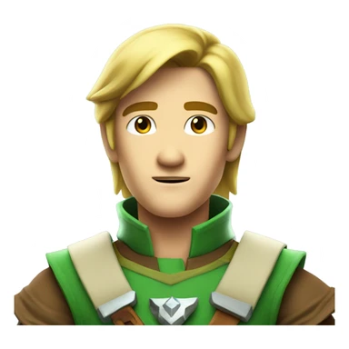 Make a futuristic character called link who is from 30 years in the future from The Legend of Zelda sticker