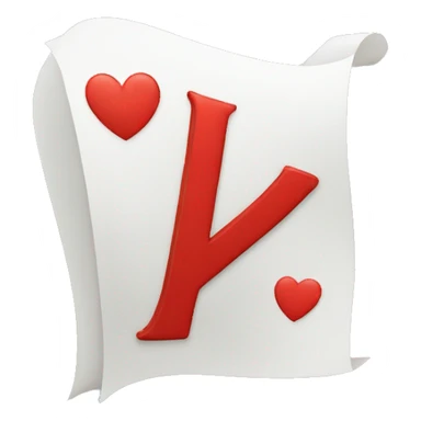 The letter K in a red heart sticker