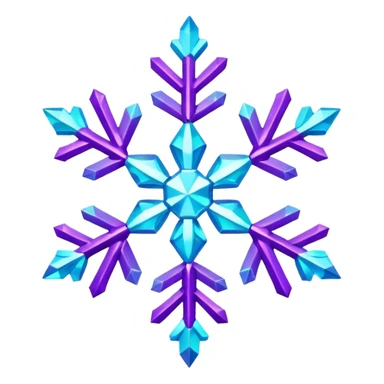 cyan and purple snowflake glitter sticker