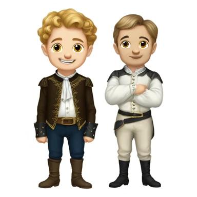 Tom Thumb whimsical fairytale boy and thistledown doublet shirt sticker