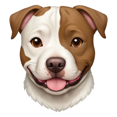 Pit bull/ Labrador mix dog with brindle fur and white fur under chin sticker