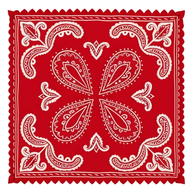 Red paisley bandana, bandana,tied sticker