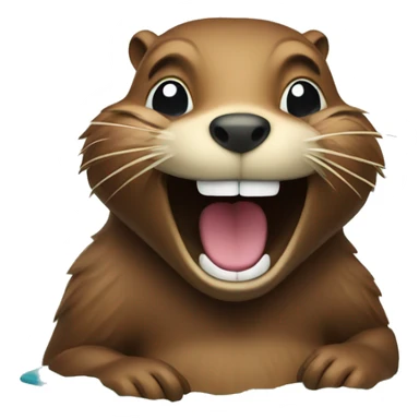 Laughing beaver  sticker