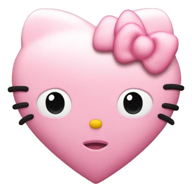 pastel pink heart with hello kitty sticker