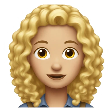 Female farmer blonde curly hair sticker