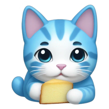 blue cake mochi cat sticker
