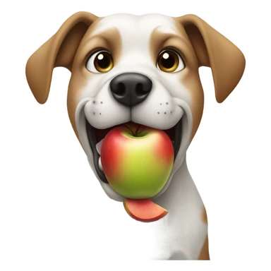 Dog eating a apple sticker