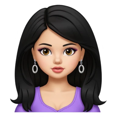 selena gomez as pretty bratz baddie, black hair sticker