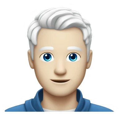 handsome pale man with blue eyes and white hair with an undercut sticker