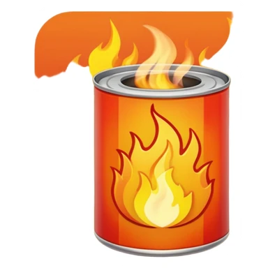 can with flames, vibrant colors sticker