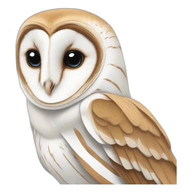 Barn Owl with bright blue and white stripes sticker